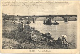 T2/T3 1923 Remich, Pont Sur La Moselle / Bridge, Women Washing Clothes In The River (EK) - Unclassified