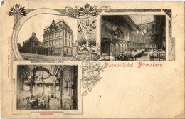 ** T2/T3 Pirmasens, Bahnhofhotel, Speisesaal / Railway Hotel, Dining Hall, Interior. Art Nouveau, Floral (EK) - Unclassified