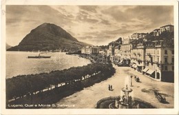 T2/T3 1927 Lugano, Quai E Monte S. Salvatore / Quay, Mountain, Hotels (EK) - Unclassified