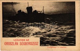 ** T2 Torpedóhajó A Viharban. "Oroszlán" Sósborszesz Reklám / SM Torpedoboot 62 T (ex Drache) / WWI Austro-Hungarian Nav - Non Classés