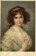T2 Lady With Rose. M. Munk Vienne Nr. 620. Litho - Non Classés