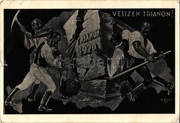 T3 Vesszen Trianon!. Kiadja A Magyar Nemzeti Szövetség / Hungarian Irredenta Art Postcard S: Zsolt + "1940 Székelyudvarh - Unclassified