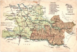 ** T4 Arad Vármegye Térképe; Kiadja Károlyi Gy. / Map Of Arad County (r) - Sin Clasificación