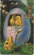 T2/T3 1911 Frohe Ostern / Easter Greeting, Chicken, Egg. Decorated Litho (EK) - Sin Clasificación