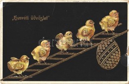 T2/T3 1911 Húsvéti üdvözlet / Easter, Chicken. Decorated Emb. Litho (EK) - Ohne Zuordnung