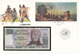 Argentína 1983-1984. 5P Felbélyegzett Borítékban, Bélyegzéssel T:I 	 Argentina 1983-1984. 5 Pesos In Envelope With Stamp - Ohne Zuordnung