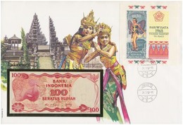 Indonézia 1984. 100R Felbélyegzett Borítékban, Bélyegzéssel T:I  Indonesia 1984. 100 Rupiah In Envelope With Stamp And C - Ohne Zuordnung