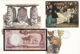 Kolumbia 1989. 100P Felbélyegzett Borítékban, Bélyegzéssel T:I 	 Kolumbia 1989. 100 Pesos In Envelope With Stamp And Can - Ohne Zuordnung