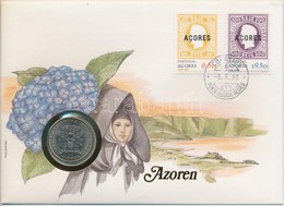 Azori-szigetek 1980. 25E, Felbélyegzett Borítékban, Bélyegzéssel, Német Nyelvű Leírással T:1  Azores 1980. 25 Escudos In - Ohne Zuordnung