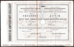 Budapest / Pest 1871. "Egyesült Magyar Gőzhajózási Társulat - DDSG" Névre Szóló Részvénye 200Ft-ról, Magyar és Német Nye - Sin Clasificación