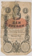 1858. 1G Vízjeles Papíron T:V Ragasztott, Javítva Austrian Empire 1858. 1 Gulden On Watermarked Paper C:Pr Sticked, Repa - Ohne Zuordnung