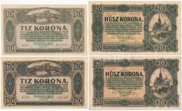 1920. 10K (2x) Színváltozatok + 20K (2x) Kétféle Sorszámmal T:III - Ohne Zuordnung