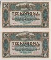 1920. 10K (2x) Közeli Sorszámok T:I- Adamo K14 - Ohne Zuordnung