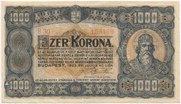 1923. 1000K "Magyar Pénzjegynyomda R.t. Budapest" Nyomdahely Jelöléssel T:III - Ohne Zuordnung