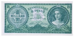 1946. 1.000.000.000BP ívből Kézzel Kivágva T:III Hungary 1946. 1.000.000.000BP Hand Cut From Sheet C:F Adamo P40 - Sin Clasificación