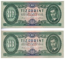 1962. 10Ft (2x) Mindkettő Nyomdai Papírráncokkal, Egyiken Nyomdai Festékfolt T:I,III Szép Papír Adamo F6 - Ohne Zuordnung