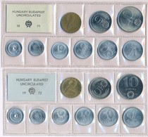 1971-1972. 2f-10Ft (9xklf) érmés Forgalmi Sor Fóliatokban (2x) T:1 Adamo FO4, FO5 - Ohne Zuordnung