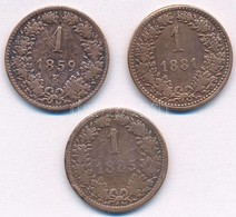 Vegyes: 1859E 1kr Cu + Ausztria 1881-1885. 1kr Cu (2x) T:3 - Ohne Zuordnung