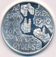 Lantos Györgyi (1953-) 1990. "MÉE Pápa / Éremgyűjtők 20. Vándorgyűlése" Jelzett Ag Emlékérem Kapszulában (36,26g/0.835/4 - Ohne Zuordnung