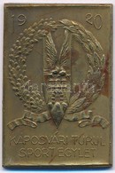 1920. "1920 Kaposvári Turul Sport Egylet" Br Emlékérem (26x39mm) T:2 - Unclassified