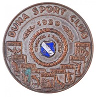 1929. "Duna Sport Club 1929 - Sporttal A Hazáért" Zománcozott, Ezüstözött Br Plakett, Hátoldalon Gravírozva "1949. FÉRFI - Sin Clasificación