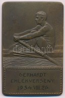 1934. Evezős Br Sport Emlékplakett Elő- és Hátlapon Gravírozva, Hátlapon A Hajó Legénységének Névsorával "GERHARDT EMLÉK - Sin Clasificación