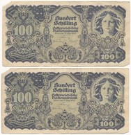 Ausztria 1945. 100Sch (7x) T:III,III-  Austria 1945. 100 Schilling (7x) C:F,VG Krause 118 - Sin Clasificación