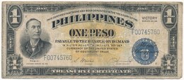 Fülöp-szigetek DN (1949) 1P "Győzelmi Kiadás", Hátoldalán Fekete "VICTORY" Felülbélyegzés T:III  Philippines ND (1949) 1 - Unclassified