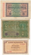 Vegyes 6db-os Bankjegy Tétel, Közte Ausztria / Szövetséges Megszállás 1944. 50Sch, Ausztria 1918. 10.000K Piros "DEUTSCH - Ohne Zuordnung