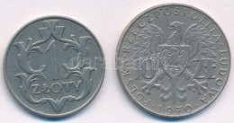 Lengyelország 1929. 1Zl Ni + 1970. 10Zl Cu-Ni T:2 Poland 1929. 1 Zloty Ni + 1970. 10 Zlotych Cu-NI C:XF - Ohne Zuordnung