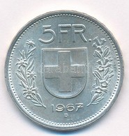 Svájc 1967B 5Fr Ag T:1- Kis Patina, Kis Ph.  Switzerland 1967B 5 Francs Ag C:AU Small Patina, Small Edge Error Krause KM - Ohne Zuordnung