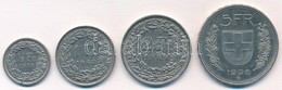 Svájc 1968-1998. 1/2Fr + 1Fr + 2Fr + 5Fr T:1--2 Switzerland 1968-1998. 1/2 Francs + 1 Francs + 2 Francs + 5 Francs C:AU- - Ohne Zuordnung