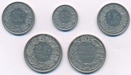 Svájc 1981-1987. 1/2Fr + 1Fr (2xklf) + 2Fr (2xklf) T:2 Switzerland 1981-1987. 1/2 Franc + 1 Franc (2xdiff) + 2 Francs (2 - Ohne Zuordnung
