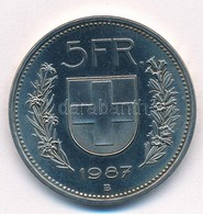 Svájc 1987B 5Fr Cu-Ni T:1- (PP)  Switzerland 1987B 5 Francs Cu-Ni C:AU (PP)  Krause KM#40a.3 - Ohne Zuordnung