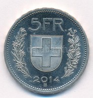 Svájc 2014B 5Fr Cu-Ni T:1- Ujjlenyomat, Kis Ph.  Switzerland 2014B 5 Francs Cu-Ni C:AU Fingerprint, Small Edge Error - Ohne Zuordnung