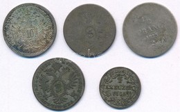 5db Külföldi Kis Ezüstpénz, Közte Ausztria 1872. 10kr Ag + Német Államok / Bajorország 1866. 1Kr Ag T:2,2- 5pcs Of Mixed - Ohne Zuordnung