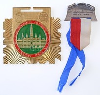 Ausztria 1976. "1976. Int. Hundeaustellung Linz A. D. Donau" Fém Díjérem Szalagon (22x44mm) + 1978. "BUNDESSIEGER AUSSTE - Ohne Zuordnung