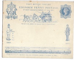 Angleterre Entier Enveloppe Post Office Jubilée Of UNIFORM PENNY POSTAGE 1840 / 1890 One Penny Neuve  .. .G - Nuovi