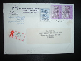LR Pour La FRANCE TP 100Ft Paire + AVION 10 OBL.1997 07 28 AJKA + LE BELIER MAGYARORSZAG - Lettres & Documents