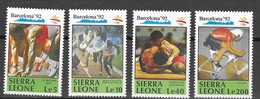 SIERRA LEONA Nº 1250 AL 1253 - Summer 1992: Barcelona