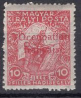 France Occupation Hungary Arad 1919 Yvert#1 Red Instead Of Blue Overprint, Mint Hinged - Nuovi