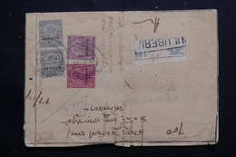 INDE - Affranchissement Service Sur Document En Recommandé De Uluberia En 1917, étiquette Non Réclamé Au Dos - L 54306 - 1911-35 King George V