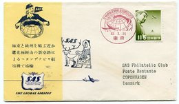 RC 15708 JAPON 1957 TOKYO - COPENHAGEN VIA THE NORTH POLE SAS FFC 1er VOL TB - Luchtpost