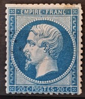 FRANCE 1862 - MNG/traces Of Dirt Cancel (?) - YT 22 - 20c - 1862 Napoléon III.