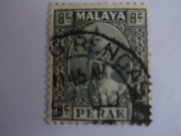 MALAISIE - MALAYA - PERAK - 1935 SULTAN ISKANDARE SHAH - 8c - Used - SEE - Perak