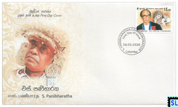Sri Lanka Stamps 2020, S. Panibharatha, Dancing, Kandyan, Dancer, FDC - Sri Lanka (Ceilán) (1948-...)