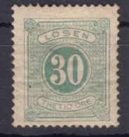 Sweden 1874 Postage Due Mi#8 B Perforation 13, Mint Hinged - Strafport