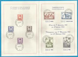 (E048) BELGIQUE - Antituberculeux 1951 - Châteaux - Beersel, Lavaux, Horst, Vèves, Dragon. Obl.1er Jour. - 1951-1960