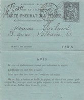 CARTE PNEUMATIQUE FERMEE. 50c. FEV 98. R DE CLICHY POUR QUAI VOLTAIRE   / 2 - Neumáticos