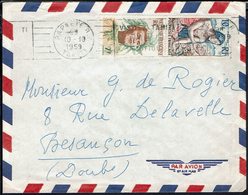 Polynésie - Affr. à 17 F Sur Enveloppe De Papeete Pour Besançon - Obl. Mécanique, Flamme Visitez Tahiti, Perle Du Pacifi - Covers & Documents